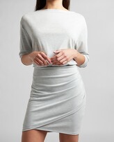 Thumbnail for your product : Express High Waisted Silky Sueded Jersey Wrap Mini Skirt
