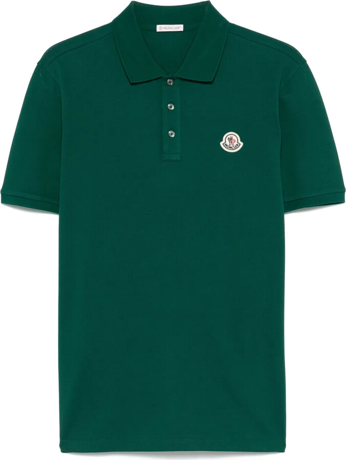 Moncler Stripe-Detail Piqué Polo Shirt