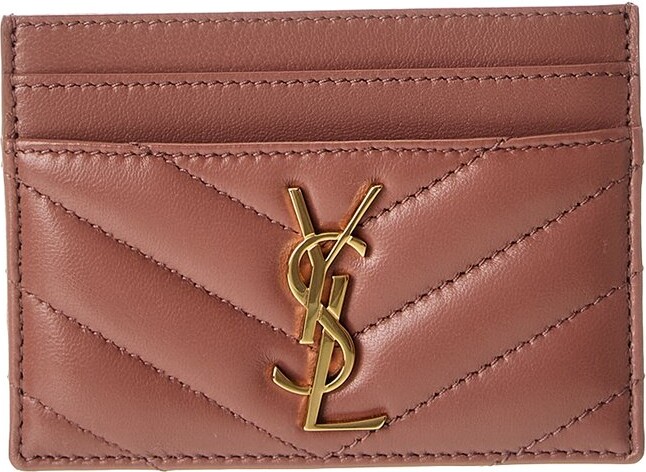 Saint Laurent Monogram Matelasse Leather Card Holder