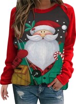 Thumbnail for your product : UEsent Women's Hooded Sweatshirt Christmas Tops Printed Long Sleeve Pullover Top Drawstring Autumn Winter Loose Casual Tunic
