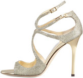 Thumbnail for your product : Jimmy Choo Lang Glittered Strappy Sandal, Light Bronze
