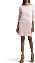 Thumbnail for your product : Joan Vass Striped Interlock Dress, Petite
