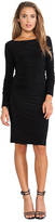 Thumbnail for your product : Norma Kamali KAMALIKULTURE Long Sleeve Shirred Waist Dress