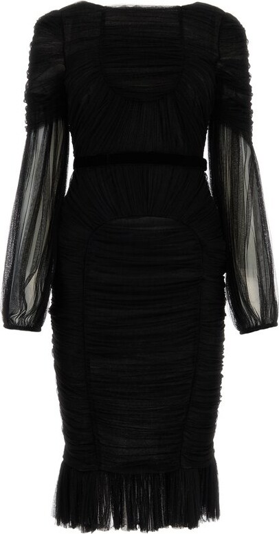 Tom Ford Semi-Sheer Long-Sleeved Midi Dress
