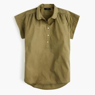 J.Crew Collared popover shirt in garment-dyed cotton poplin