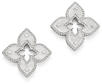 Roberto Coin 18K White Gold Venetian Princess Diamond Stud Earrings