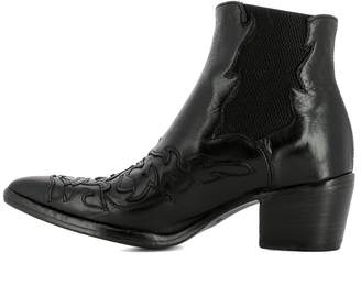 Alberto Fasciani Black Leather Heeled Ankle Boots