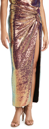 Sally LaPointe Iridescent Sequins Long Twist Sarong