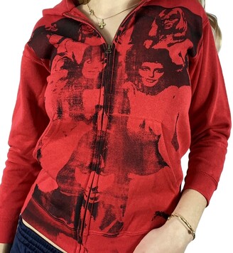 womens red zip up moletom com capuz