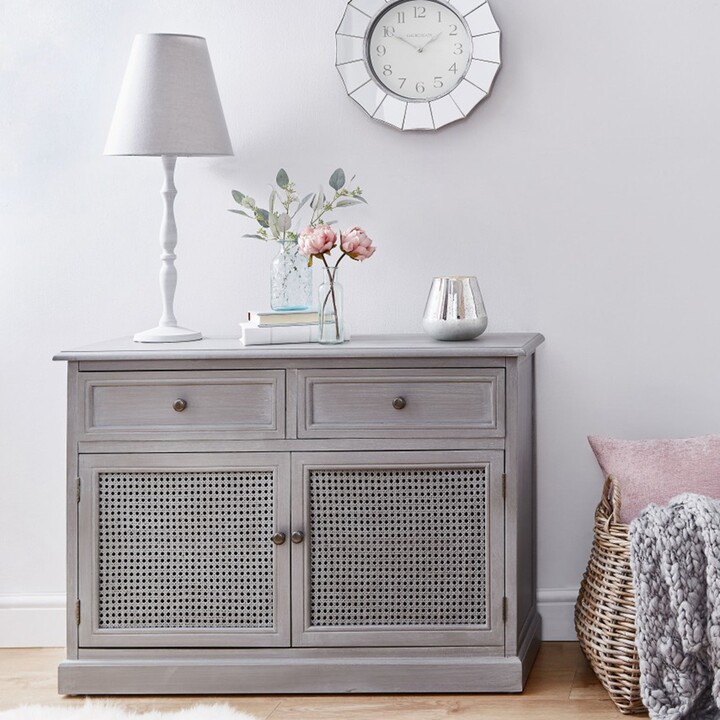 Dunelm Lucy Cane Grey Small Sideboard Grey ShopStyle TV Stands & Media