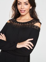 Thumbnail for your product : Very Lace Panel Mini Dress - Black