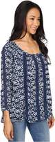Thumbnail for your product : Lucky Brand Printed Knit and Lace Top