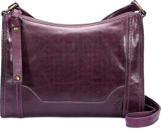 Frye Melissa Leather Zip Top Saddle Crossbody Dark Brown Retail $198. -  Women's handbags