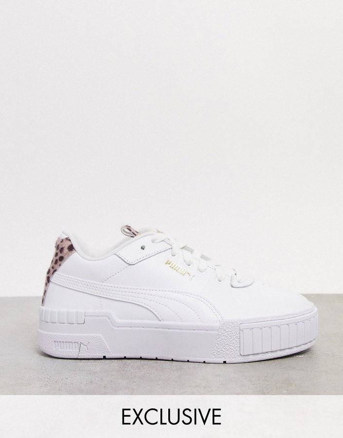 Puma Cali Sport sneakers in white with cheetah detail - exclusive to ASOS -  ShopStyle