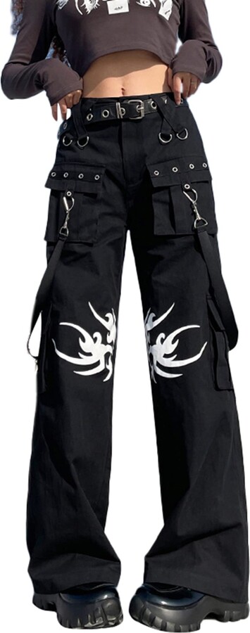 Women Flared Trousers Pants Velvet Gothic Slim Stretch Punk Harajuku Casual  Soft