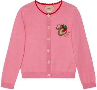 Gucci Children's bear cotton cardigan