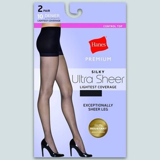 Hanes Premium Women's Ultra Sheer Run Resist 2pk Pantyhose -