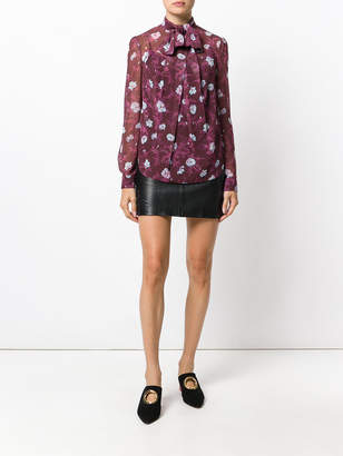 Carven pussy bow floral blouse