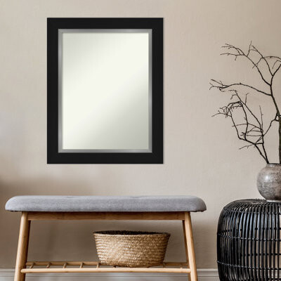 Plastic Framed Wall Mounted Accent Mirror in Satin