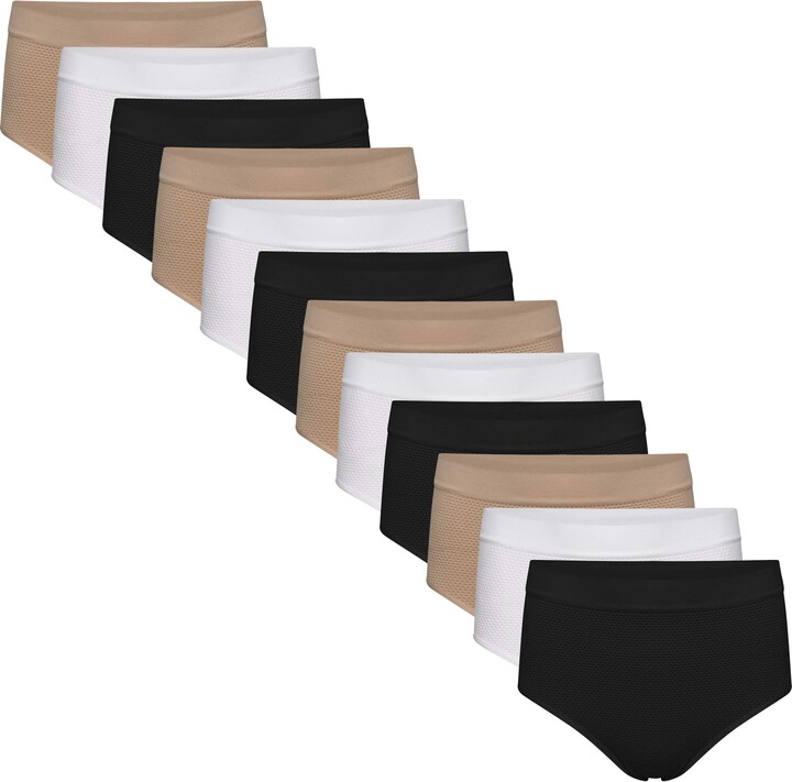 STV Pack of 12 Womens Underwear Set Nylon Multipack Ladies Briefs