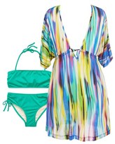 Thumbnail for your product : Milly Minis 'Brushstroke' V-Neck Cover-Up (Big Girls)