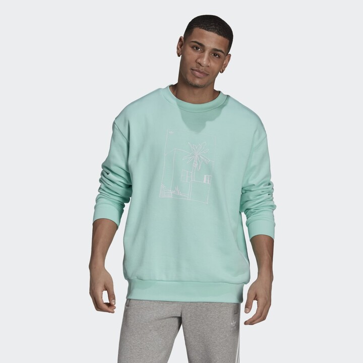 adidas Graphic Crew Sweatshirt Clear Mint M Mens - ShopStyle