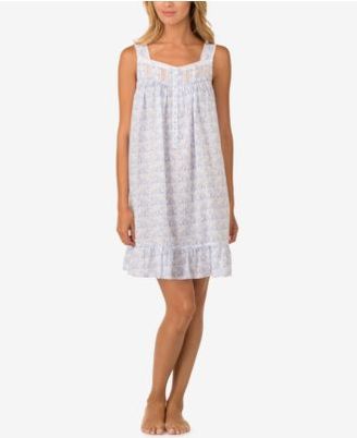 Eileen West Embroidery-Trimmed Cotton Nightgown