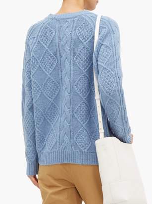 Allude Cable-knit Wool Sweater - Womens - Light Blue