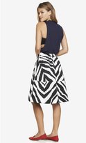 Thumbnail for your product : Express High Waist Zebra Print Full Midi Skirt