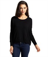 Thumbnail for your product : Autumn Cashmere black cashmere zip back hi-low crewneck sweater
