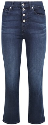 7 For All Mankind Faded Cropped Jeans