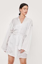 Thumbnail for your product : Nasty Gal Womens Premium Satin Belted Dressing Gown