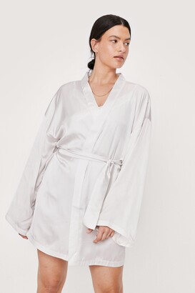 Nasty Gal Womens Premium Satin Belted Dressing Gown