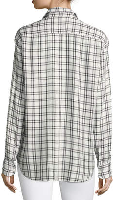 Frank And Eileen Eileen Grid-Print Long-Sleeve Button-Front Shirt