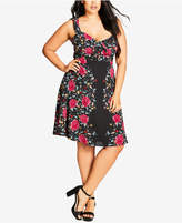 Thumbnail for your product : City Chic Trendy Plus Size Floral-Print A-Line Dress