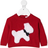 Thumbnail for your product : Il Gufo Dog-Appliqué Crew Neck Sweater