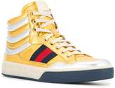 Thumbnail for your product : Gucci metallic hi-top sneakers