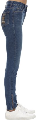 Moschino Embellished Stretch Denim Skinny Jeans
