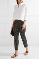 Thumbnail for your product : Hatch Jensie Printed Crepe De Chine Tapered Pants - Black