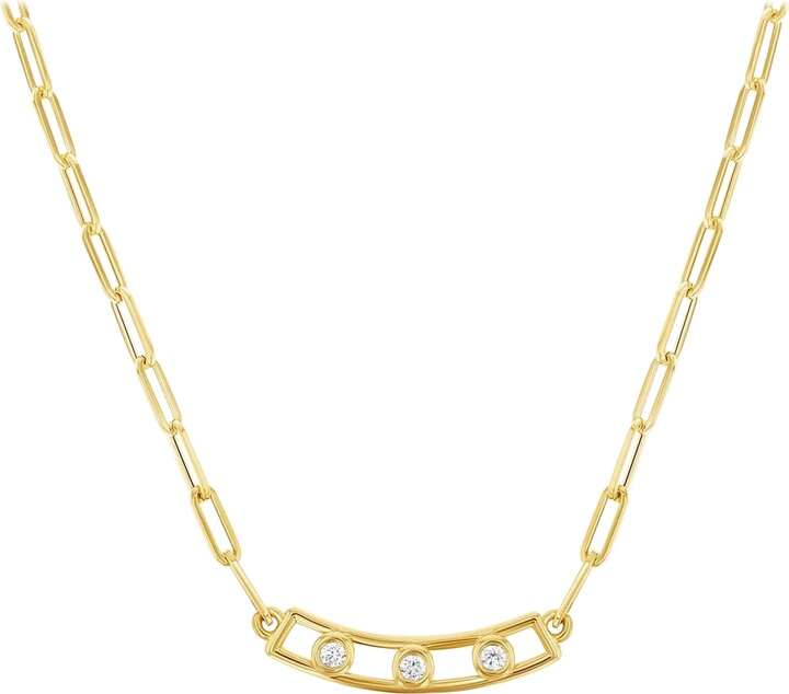1stDibs 14k Solid Gold Diamond Necklace For Women 20"