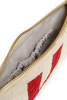 Thumbnail for your product : Kayu Pompom-embellished Embroidered Straw Pouch