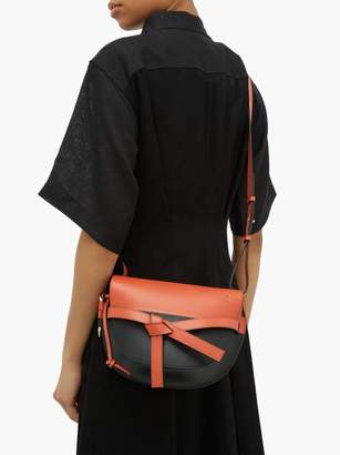 Loewe Gate Small Two-tone Leather Cross-body Bag - Womens - Orange Multi