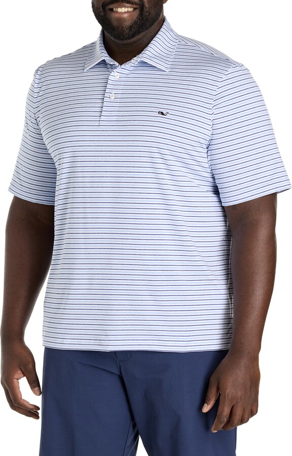 Vineyard Vines Big & Tall Tri-Color Bradley Sankaty Performance Polo Shirt