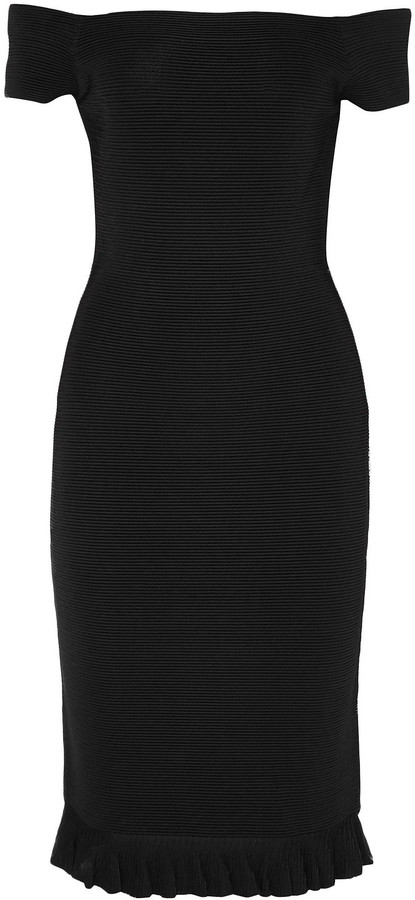 michael michael kors logo tape ribbed knit dress