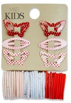 Thumbnail for your product : Marks and Spencer Kids' Clips & Pony Bands Hair Set