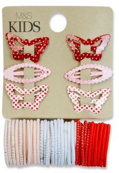 Marks and Spencer Kids' Clips & Pony Bands Hair Set