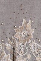 Thumbnail for your product : Saachi Grey Elegant Gold Lace Wool Wrap