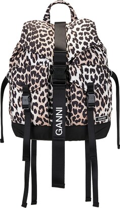 GANNI　Recycled Tech Backpack 　レオパード 美品 GANNI Women's Recycled Tech Backpack in Leopard GANNI