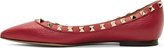 Thumbnail for your product : Valentino Raspberry Leather Rockstud Ballerina Flats