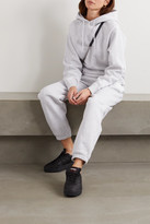Thumbnail for your product : alexanderwang.t alexanderwang.t - Printed Melange Cotton-blend Jersey Track Pants - Light gray